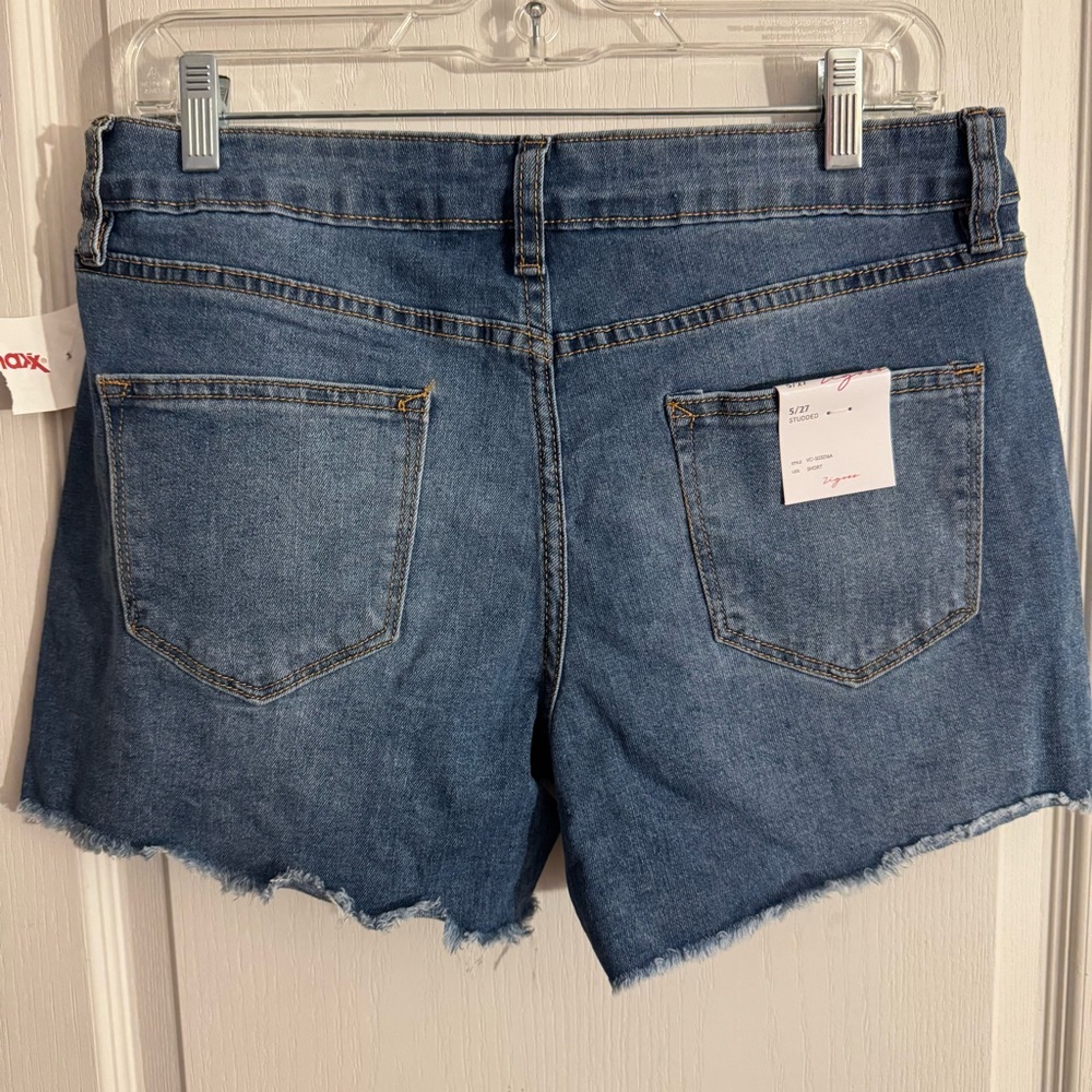 Vigoss Studded Blue Jean Shorts - Picture 3 of 5